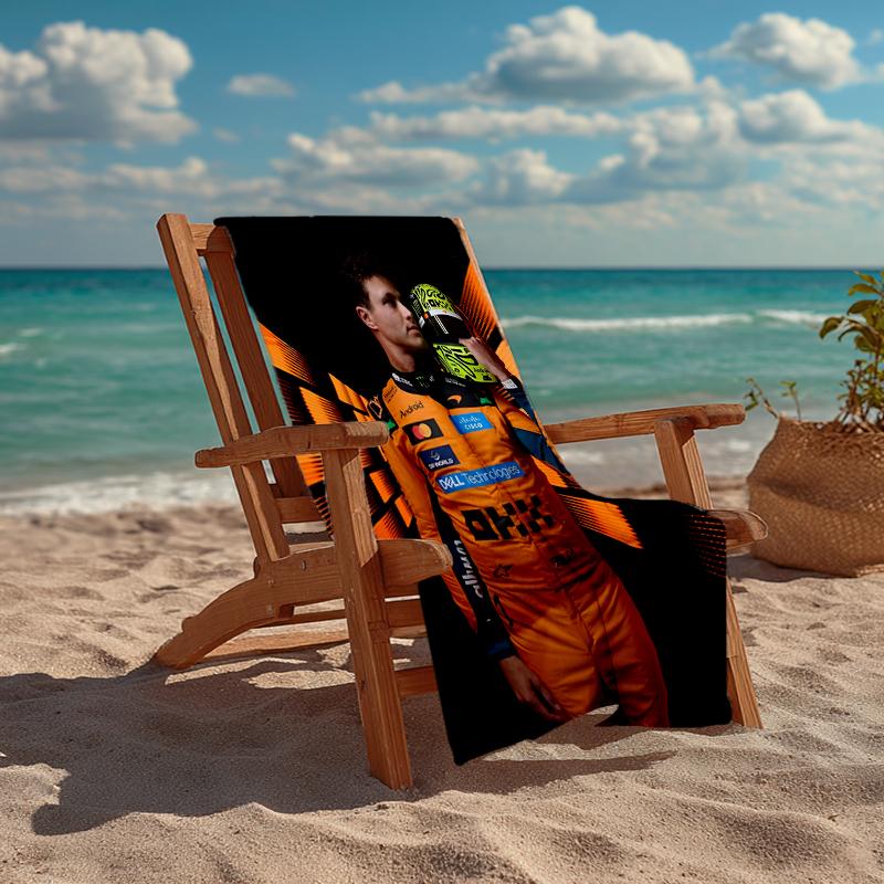 Ultra-Soft Beach Towel with Lando Norris Theme,Ideal for Pool - Camping, Diving - Perfect Travel Essential, Vibrant Beach Towel.