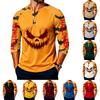 Men's Long Sleeve Shirt with Halloween Print for Holiday Parties and Casual Wear
