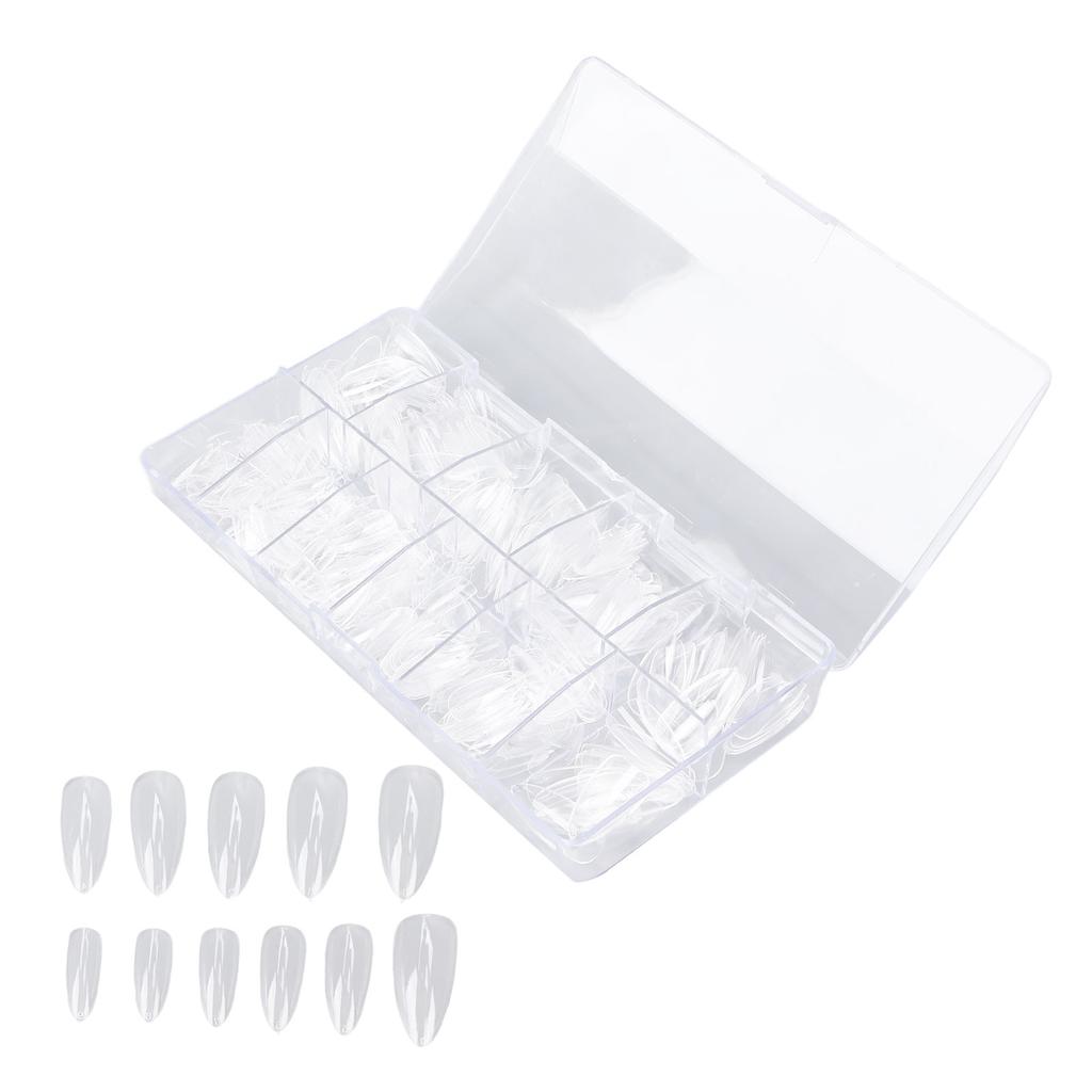 500pcs Transparent Nail Tip Professional Home Salon Portable DIY Fake False Nail Set Accessory for Women