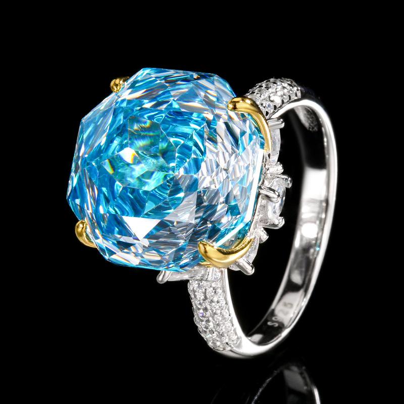 Jewelry Simulation Rose Cut Colorful Treasure Bud Ring Heroine Stone 14 * 14
