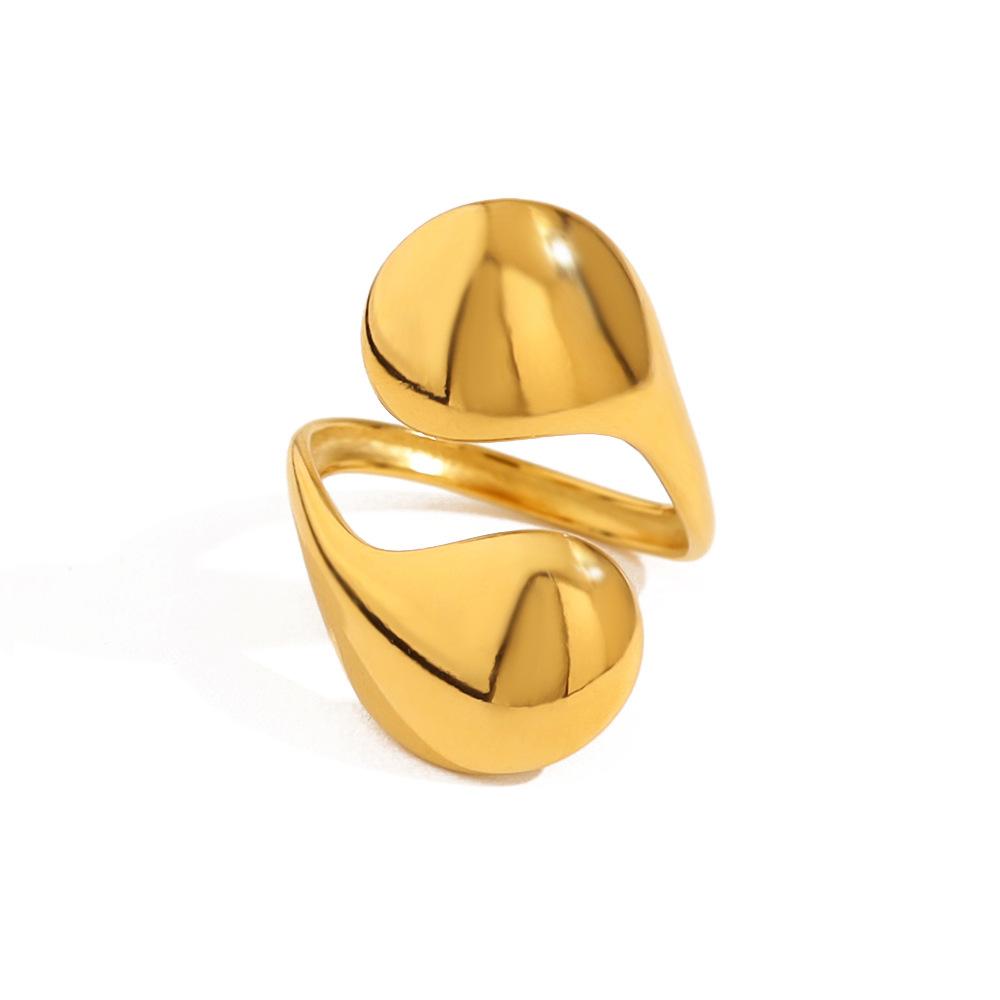 18K Gold Nicht verblassend Leichter Luxus High-End Lava Edelstahl Offener Ring Damenring Ring Ring