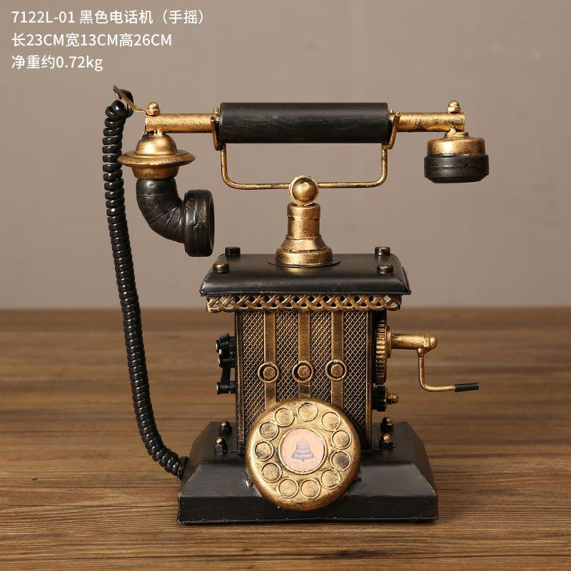 European Retro Old-fashioned Telephone Desktop Ornament Living Room Wine Cabinet Office Home Decoration Photo Props
