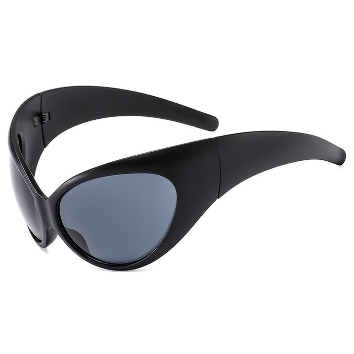Alien Future Technology Color Film Y2k Punk Mirror Reflective Sunglasses Cycle Wraparound Sports Large Frame Cat Eye Sunglasses y2k cat eye sunglasses