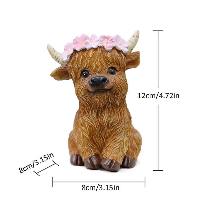 Highland Cow Statue Resin Decoration Desk Ornaments