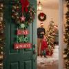 Xmas Tree Decor Tiered Christmas Door Sign Rustic Vintage Wooden Plaque Durable Multi-layered Wall Pendant Classroom
