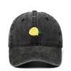 American Style Lemon Embroidery Baseball Cap, Retro Washed Duckbill for Men & Women, Outdoor Travel Sun Protection