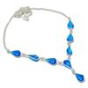 Natürlicher Schweizer Blautopas Edelstein 925 Sterling Silber Schmuck Halskette 18" ASN-5938
