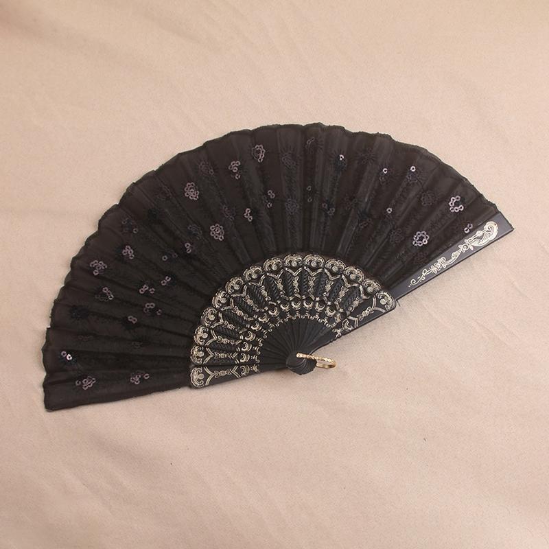 Folding Hand Fan Chinese Style Peacock Fans Sequin Decorative Dancing Fan Hand Fans for Women Home Wedding Fans Decoration