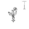 ASTM F136 G23 Titanium Leaf Branch Push In Threadless Labret Piercing 16/18/20G Earring Stud Cartilage Body Jewelry