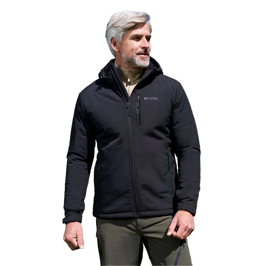 Mountain Warehouse Mens Charleston Faux Fur Lined Soft Shell Jacket