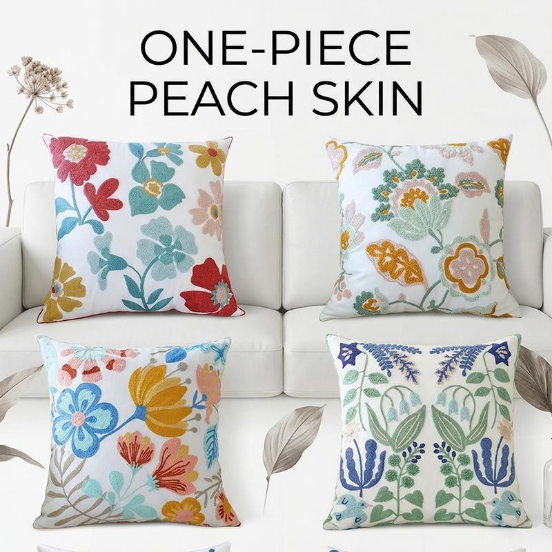 1 Pc Non Embroidered Floral Cushion Cover Boho Colorful Flower Throw Pillow Case For Sofa Couch Living Room Farmhouse Home Decor