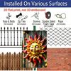 2D Flat, 1pc Trebalena Vintage Sun Face Aluminum Metal Wall Art - Rustic Outdoor/ Sign with Red & Golden Accent, Embossed Sun Suitable for Porch