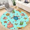 1 szt. Dywanik pod krzesło z motywem stworzeń morskich do biura, antypoślizgowy, miękki i trwały dywanik biurowy