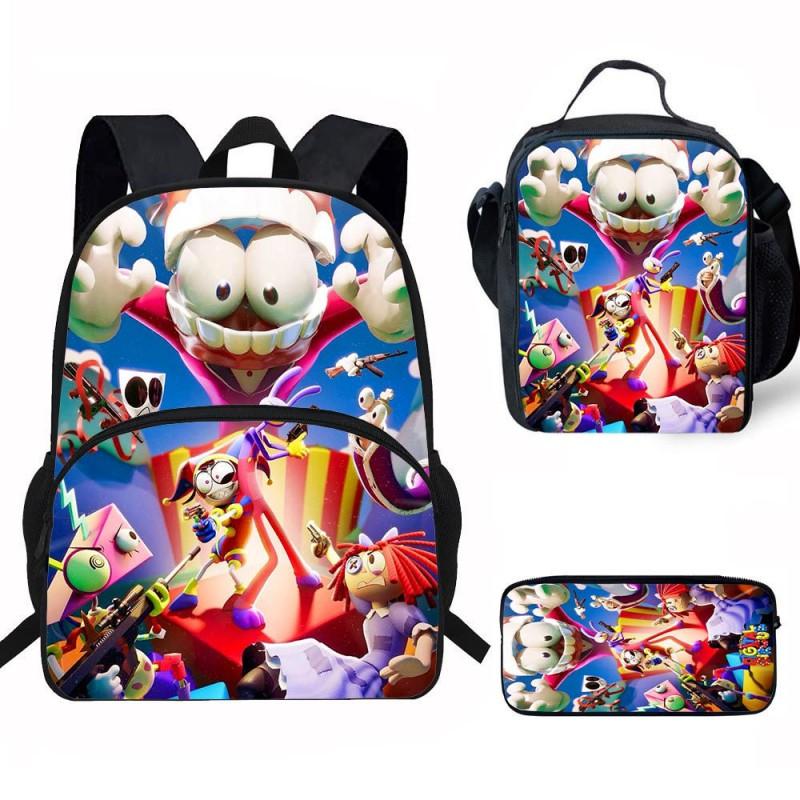 Kinder Cartoon Rucksack Set Grundschüler Mit Lunchtasche Federmäppchen - Leicht Ergonomisch Oxford Stoff