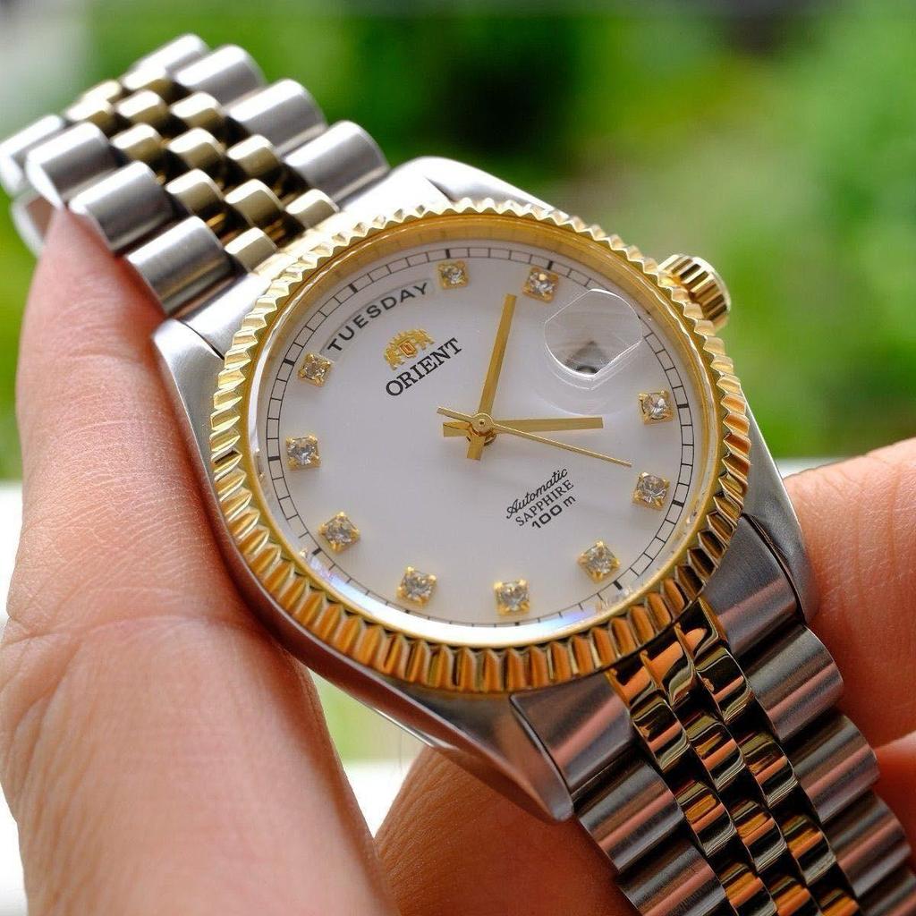 Used Orient President Day Date SEV0J002WY Day Date Good Condition Watch President