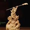 Small-Leaf Boxwood Carving: Mighty Guan Gong Ornament, Scenic Spot Style