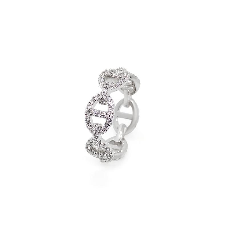 APM Monaco YACHT CLUB YACHT CLUB series chain ring silver sailor index finger ring alloy ring for women silver 58