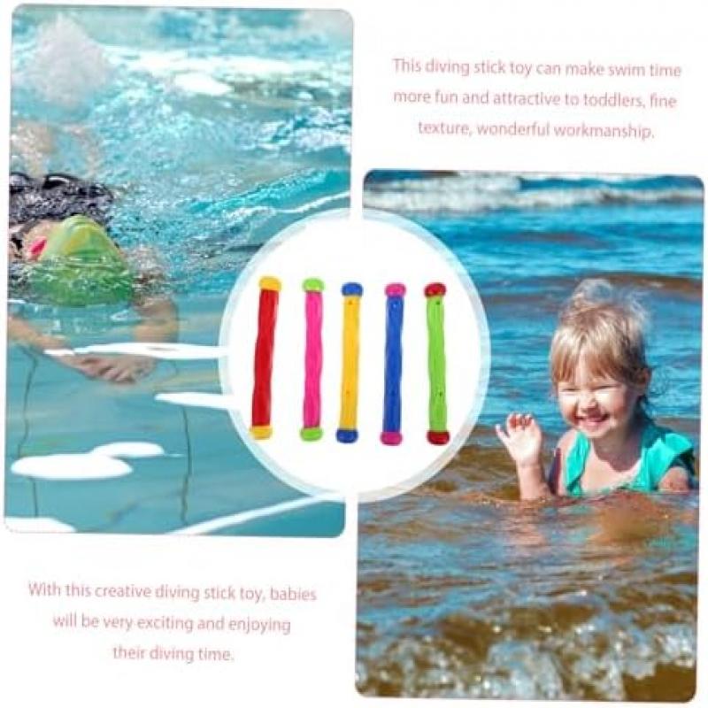 BESTonZON 5-Piece Colorful Dive Rings Set, Durable Plastic Pool Diving Toys, Safe & Skin-Friendly, Promotes Swimming Fun & Diving Skills