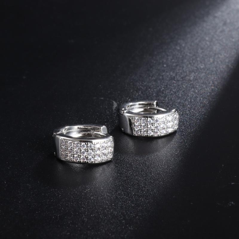Exquisite and Shiny Zirconia Inlaid Ring Earrings for Men and Women Fashionable Party Accessories and Jewelry
