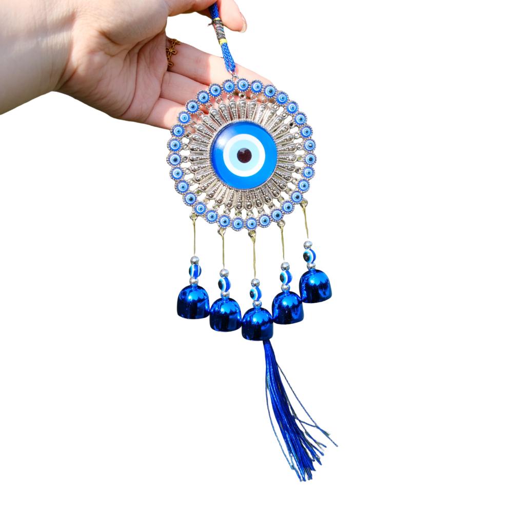 Bells Blue Eyes Wind Chime Handmade Metal Wind Music Bell Car Pendant  Garden Decoration