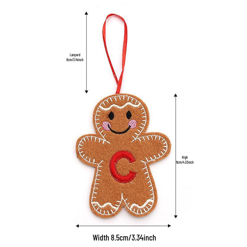 Christmas Gingerbread Man Ornaments: Festive Alphabet Hanging Decorations