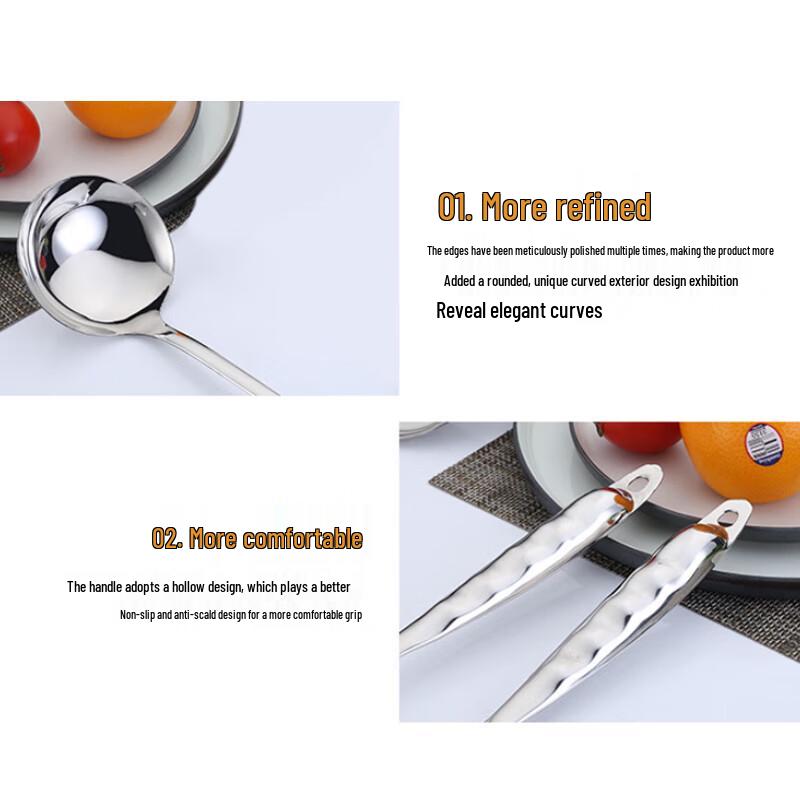 Stainless Steel Hollow Handle Hot Pot Ladle