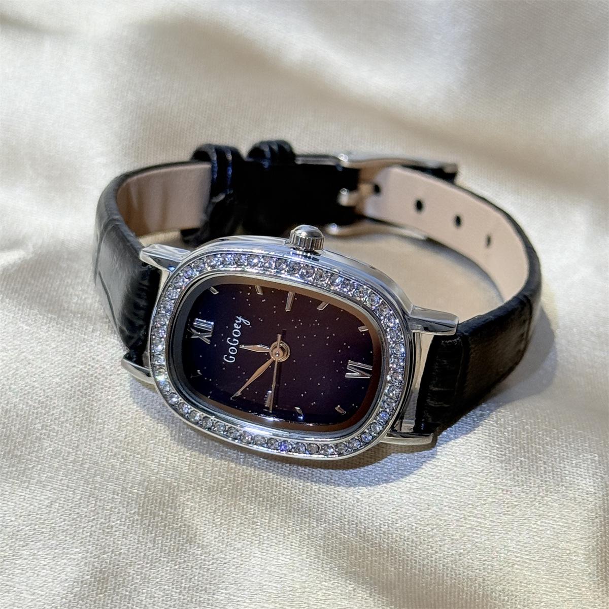 Gogoey Black Star Watch Mesh Belt Women S Watch Women S Light Luxury Casual Belt