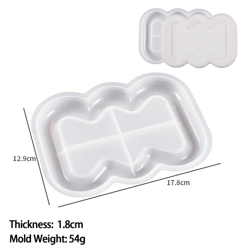 Storage Tray Silicone Mold DIY Jewelry Display Plate Resin Plaster Cement Mould Round Flower Cloud Heart Shape Dish Home Decor