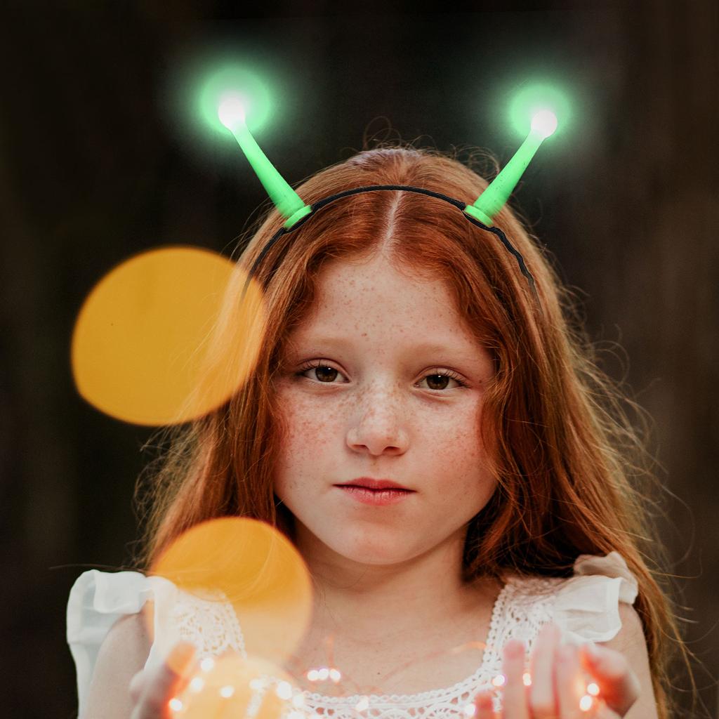 Abbigliamento Fascia per capelli aliena luminosa Topper per capelli Abbigliamento donna Uomo Costumi di Halloween per bambini