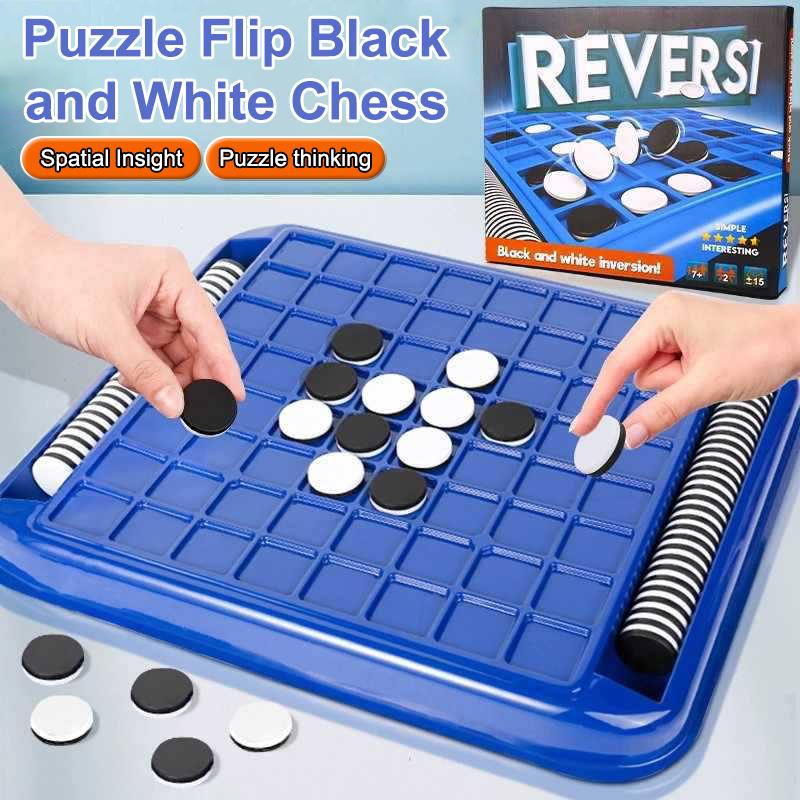 Overturn Chess Black White Chess Board Parent Child Interactive Party Two-Player Battle Tabletop Game Thinking Reasoning Toy