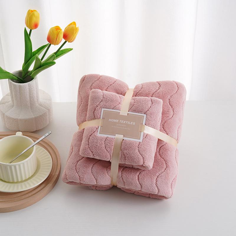 Coral Velvet Towel Bath Towel Set Thickened Absorbent Towel Cover Product Face Wash Towel