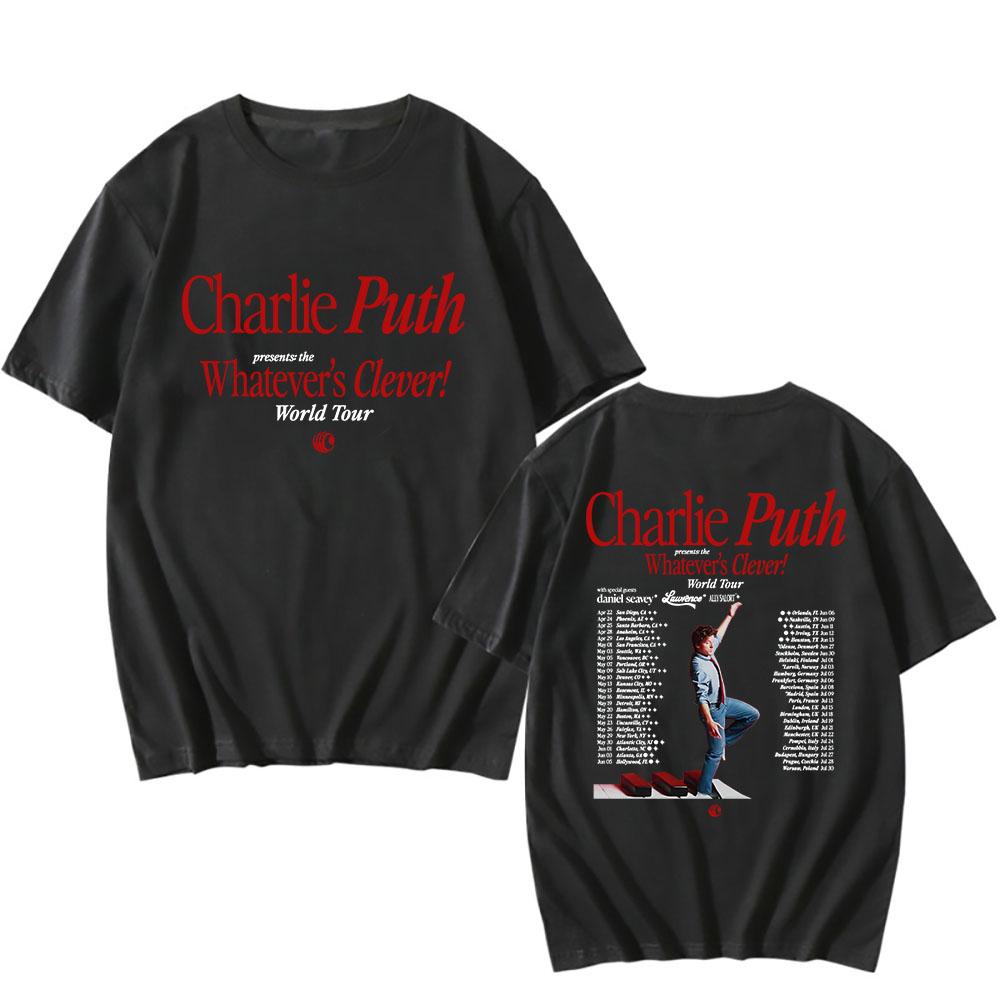 Whatever s Clever! World Tour 2026 T-shirt Charlie Puth Singer Graphic Tshirts Design Printing Merch Tees Summer Men/Women Shirt XS