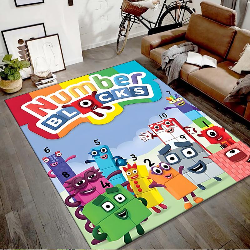 1pc 3D-Number-Blocks-Cartoon Design Printed Area Rug Carpet for Bedroom Living Room Home Decor Rugs Mat Non Slip Mat Rug for Bedside