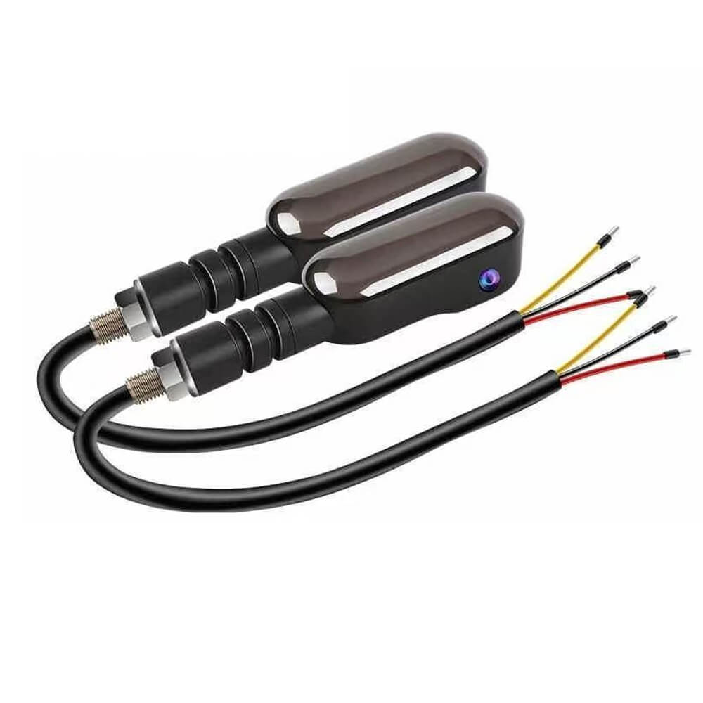 Universal Motorcycle LED Turn Signal Light ground Projector Flasher Lamp 27 Lighting Modes RGB Flowing Daytime Running Lights