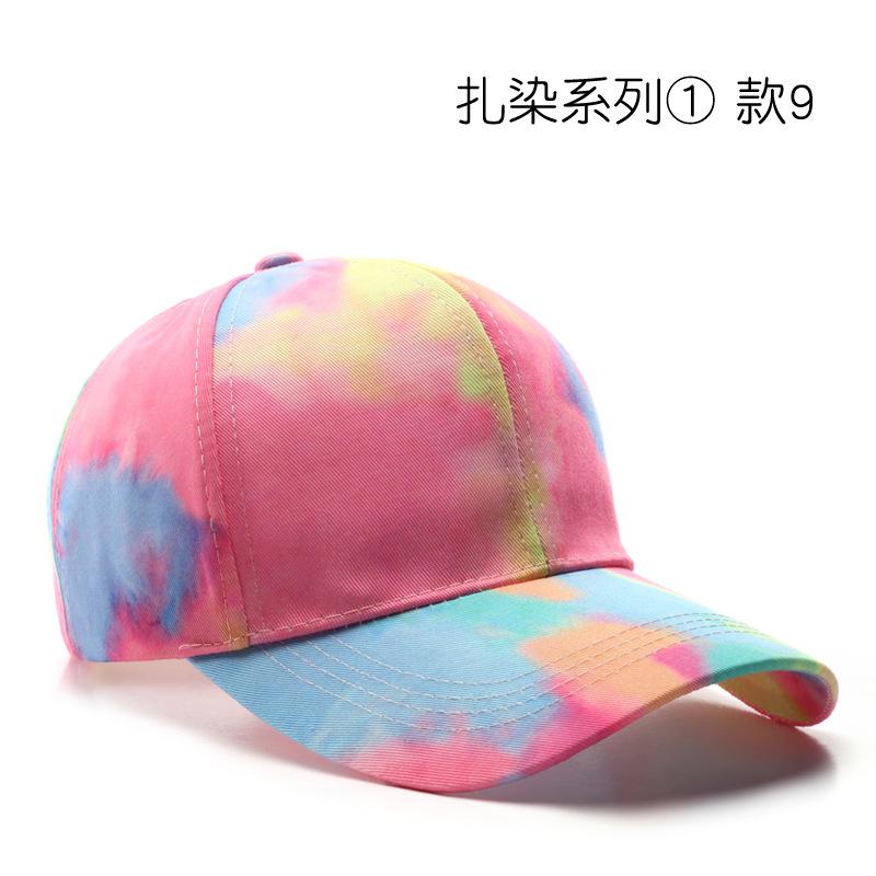 Tie Dyed Baseball Cap Men Women Summer Cotton Sunhat Unisex Outdoor Sports Snapback Running Fishing Travelling Baseball Hat