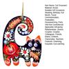 Cat Christmas Ornaments Floral Hand-painted Acrylic Animal Tree Hanging Decoration for Holiday Tree Party Decor