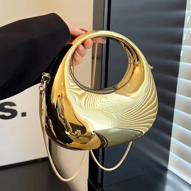 Designer Evening Clutch Clear Acrylic Women Handbags Shoulder Bag Half Moon Wedding Purses Party Tote Ladies
