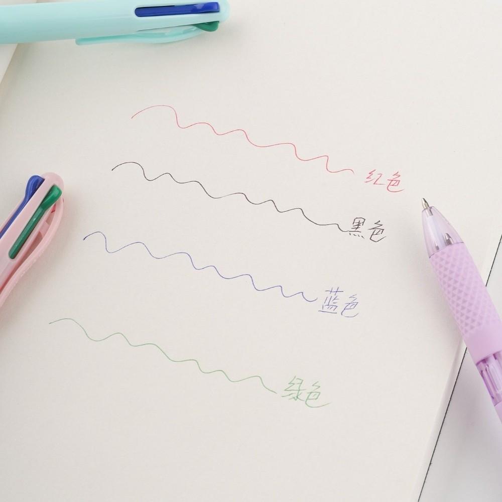 0.7mm Tip 4 Color Pen Press Using Writing Pen Multicolor Ballpoint Pen  School Office