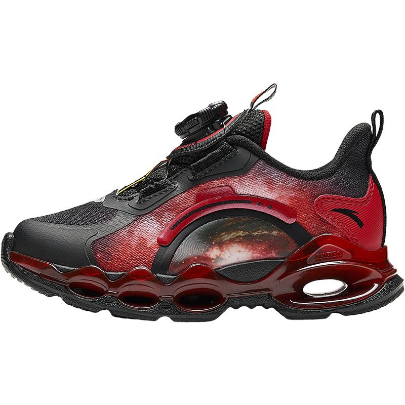 Anta Kids Energy Ring 10.0 Rebound Lightweight Shock Absorption Low Top Running Shoes Kids Running Shoes Black Red 312449901-2