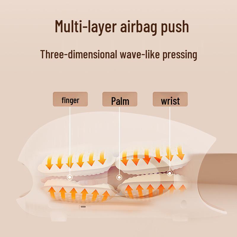 Hand Massager with Heating and Airbag Kneading for Finger, Joint, and Palm Pain Relief