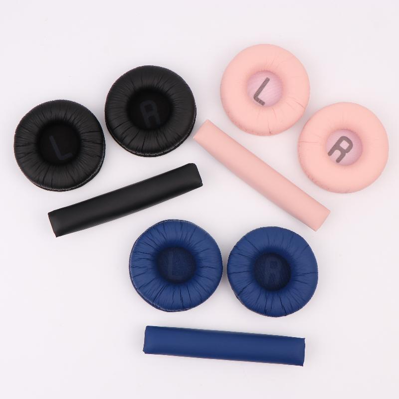 3Pcs For JBL Tune 600 T450 T450BT T500BT JR300BT 70mm Soft Leather Foam Pads Earphones Cushion Headbeam Headphones Ear Pads