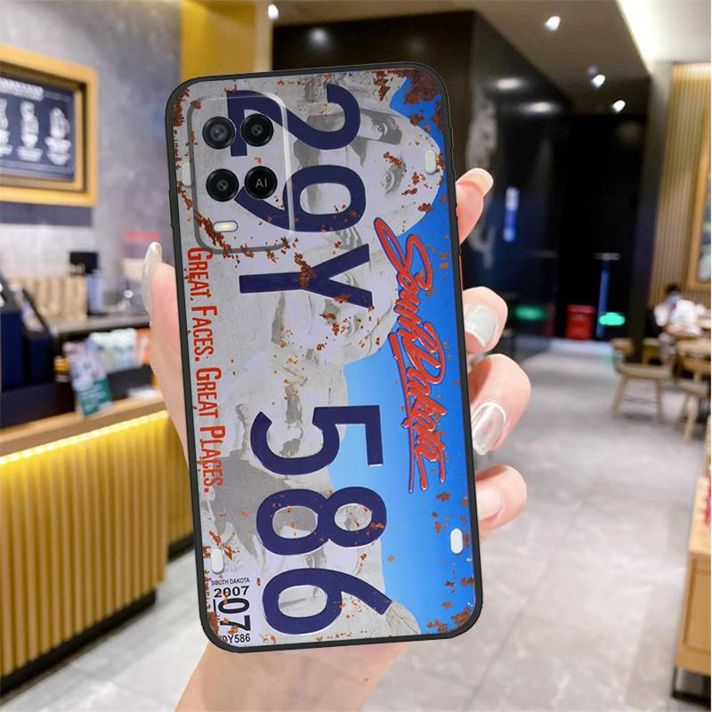 Retro Funny License Plate Case For Oppo A96 A76 A16 A17 A18 A60 A80 A40 A38 A58 A78 A98 A94 A74 A54 A15 A57 A77 A5 Pro