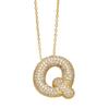 Alphabet 26 Letters Necklace Gold Color Women Sweater Chain Simple A-Z Letter Clavicle Chain  Daily