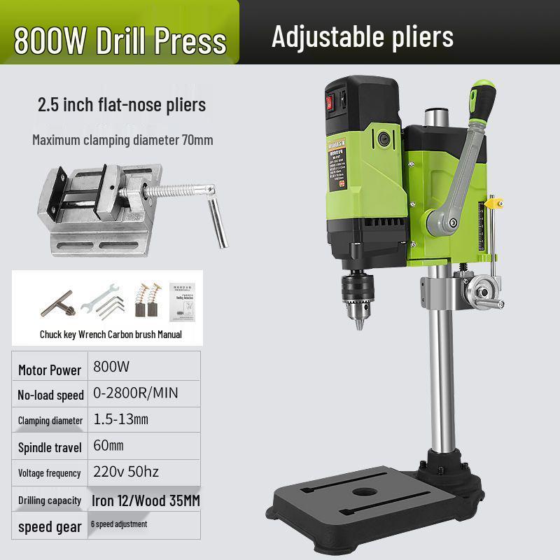 Adjustable Speed Precision Desktop Drill Press, 220V High-Power Multi-Function Electric Bench Drill & Milling Machine.