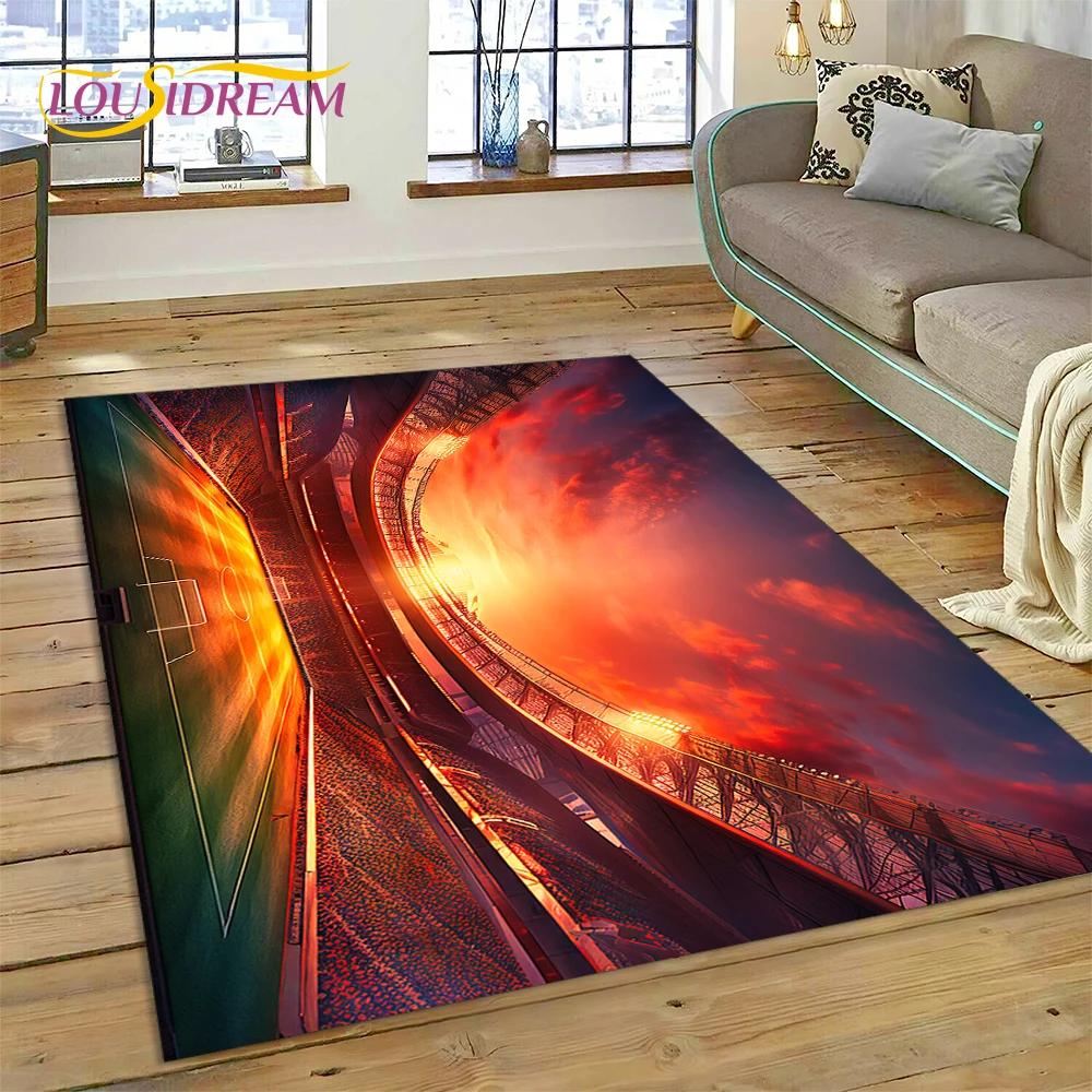 

3D футбольне футбольне поле Килимок для спальні Вітальня Домашній диван Прикраса, Діти грають у гру Великий декор Килимок Подарунок 100*120cm