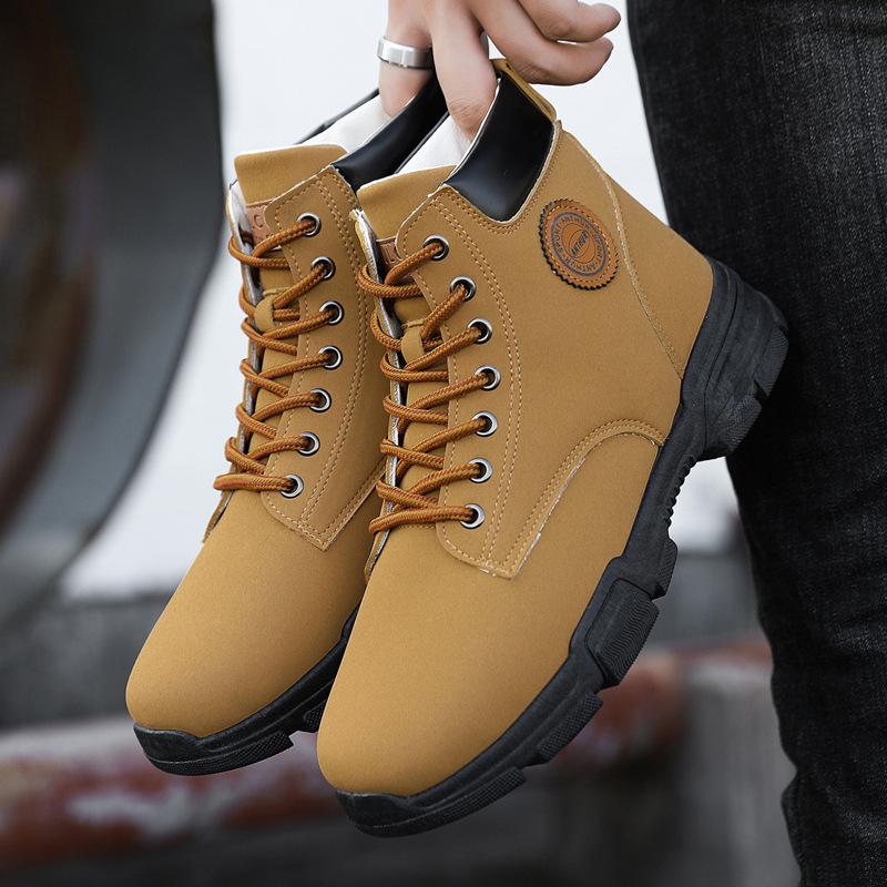 

Обувь мужская 2025 новые ботинки Martin мужские британские модные мужские туфли повседневная обувь для инструментов зимняя обувь с высоким берцем мужская 39 верблюд