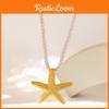 Elegant Yellow Starfish And Shell Alloy Pendant Necklace For Vacation Party Accessories