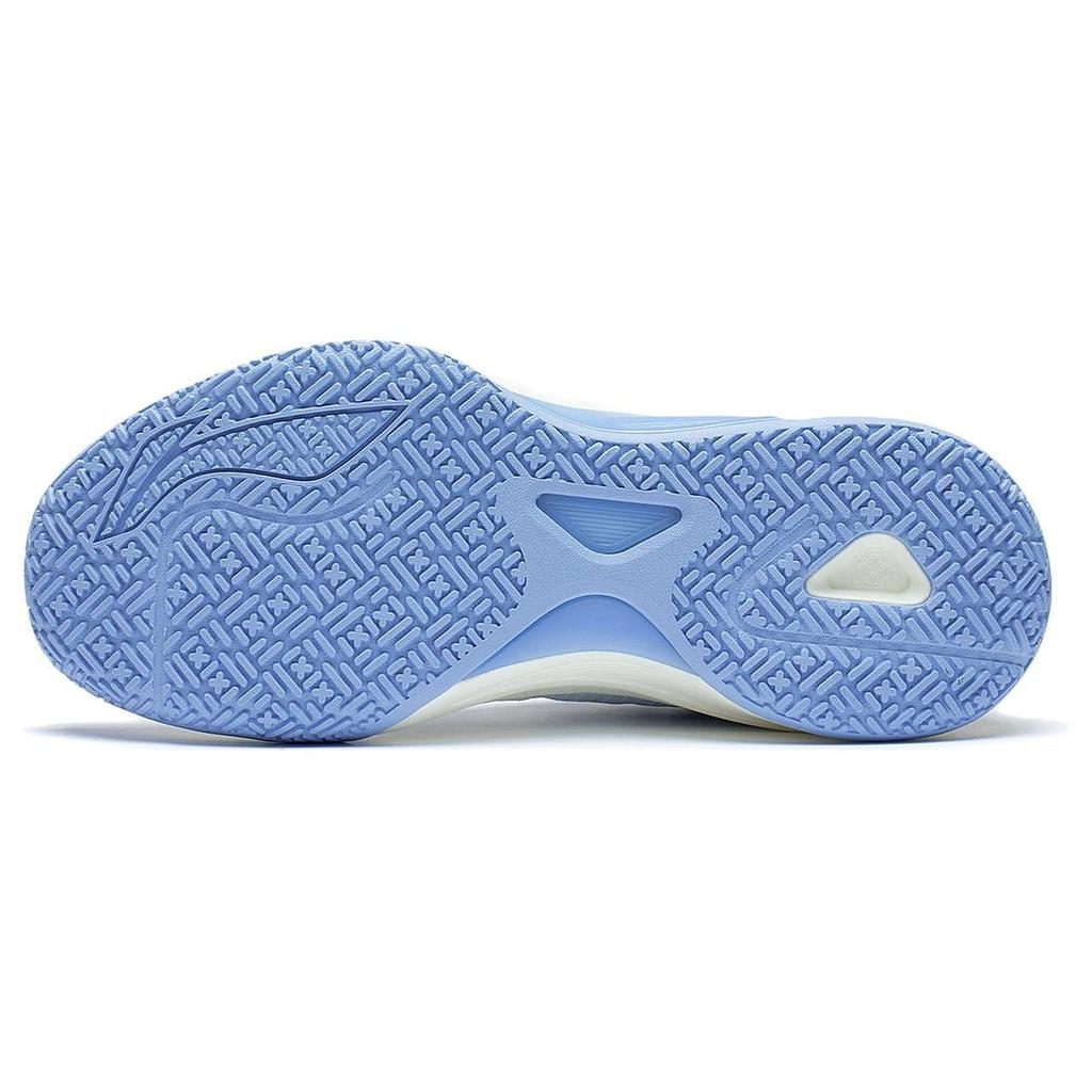 Li Ning Light Speed 1.0 Textil, TPU Niedrig geschnittene Basketballschuhe Herren Weiß Blau ABAS041-4