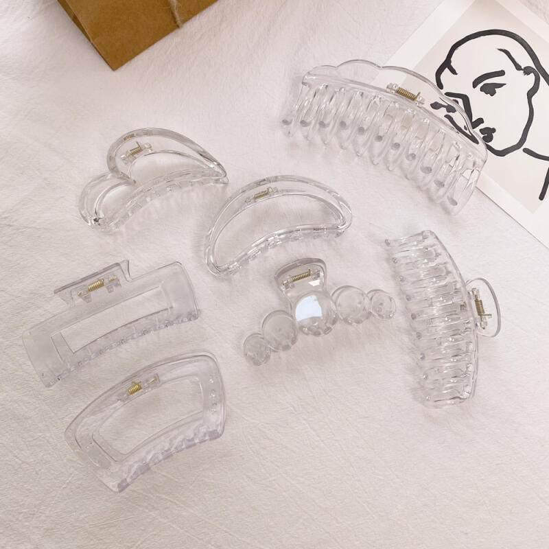 Domestically produced transparent hairpin, clear big size hair clip Giant Cloud