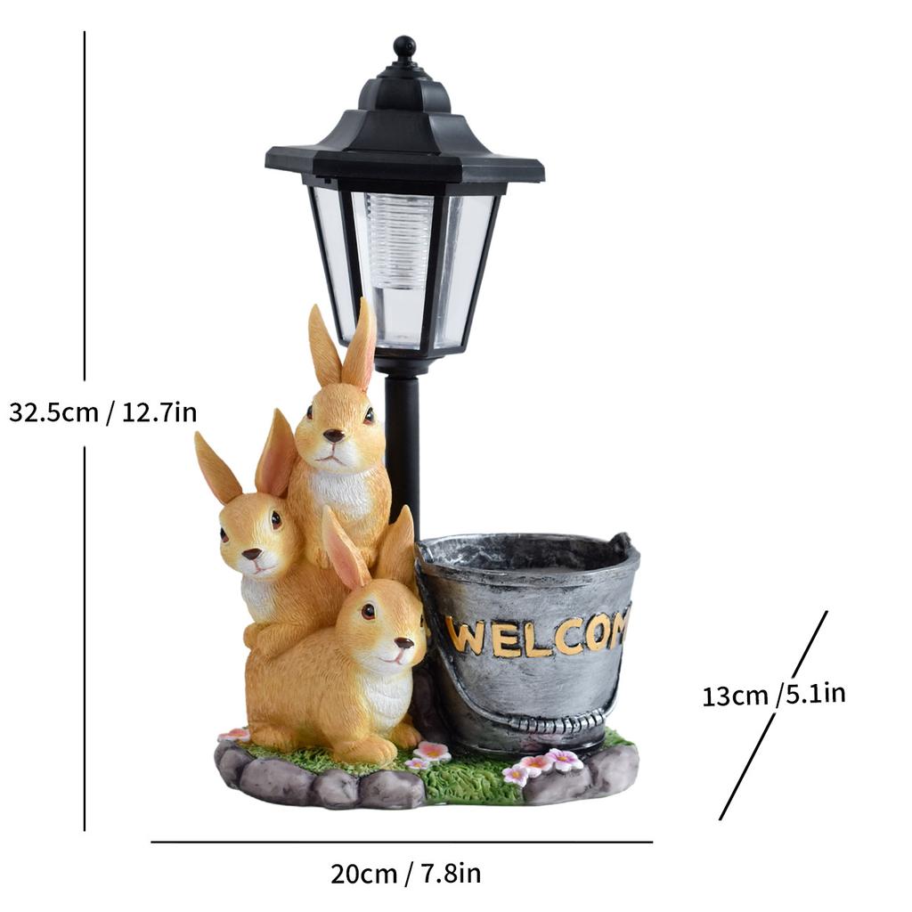 JYL TS/077,American Creative Carrot Rabbit Resin Solar Outdoor Light Statue for Garden Path Ambient Lamp